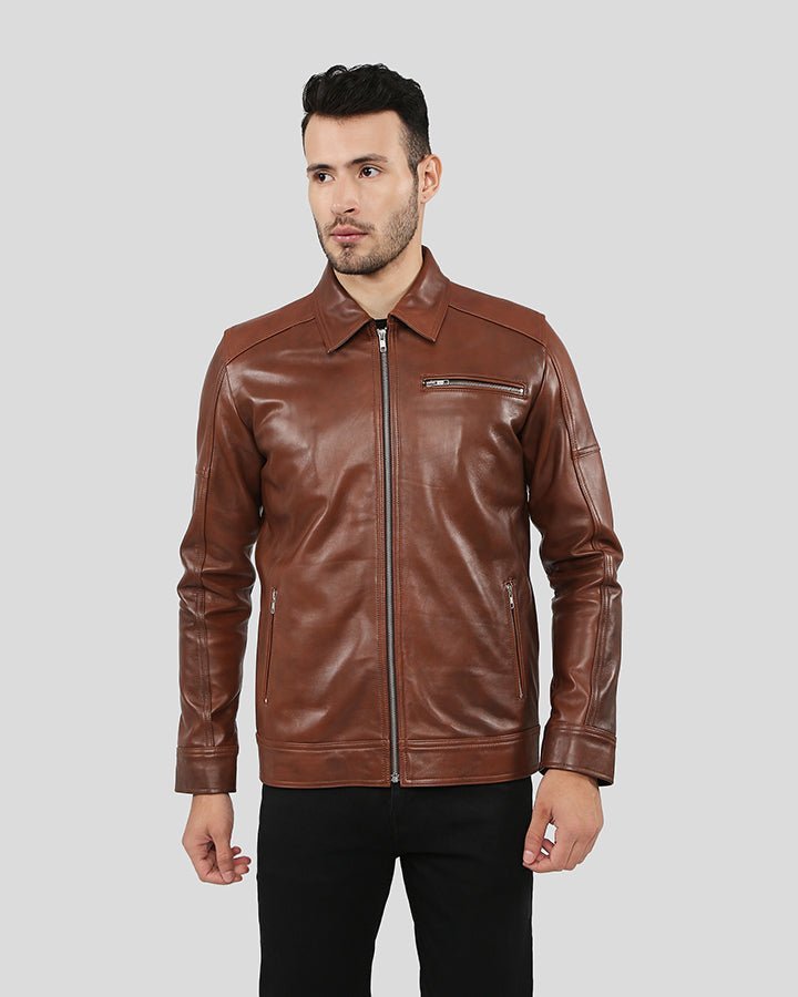 Leroy Brown Racer Leather Jacket - XS - Leroy Brown Racer Leather Jacket - Tatoo Tee