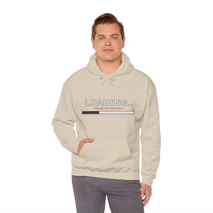 Loading Problem Solved Unisex Hooded Sweatshirt - Fun Graphic Sweatshirt for Everyday Comfort - Sand - S - Loading Problem Solved Unisex Hooded Sweatshirt - Fun Graphic Sweatshirt for Everyday Comfort - Tatoo Tee