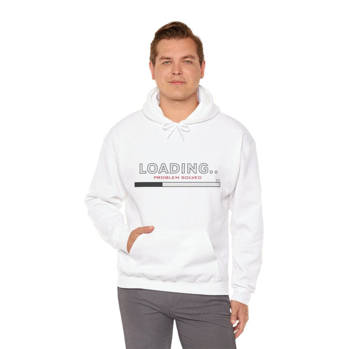 Loading Problem Solved Unisex Hooded Sweatshirt - Fun Graphic Sweatshirt for Everyday Comfort - White - S - Loading Problem Solved Unisex Hooded Sweatshirt - Fun Graphic Sweatshirt for Everyday Comfort - Tatoo Tee