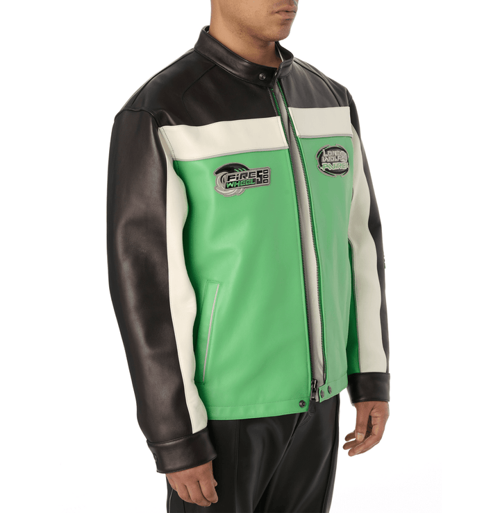 LONE WOLF RACER JACKET - LIME GREEN - XS - LONE WOLF RACER JACKET - Tatoo Tee