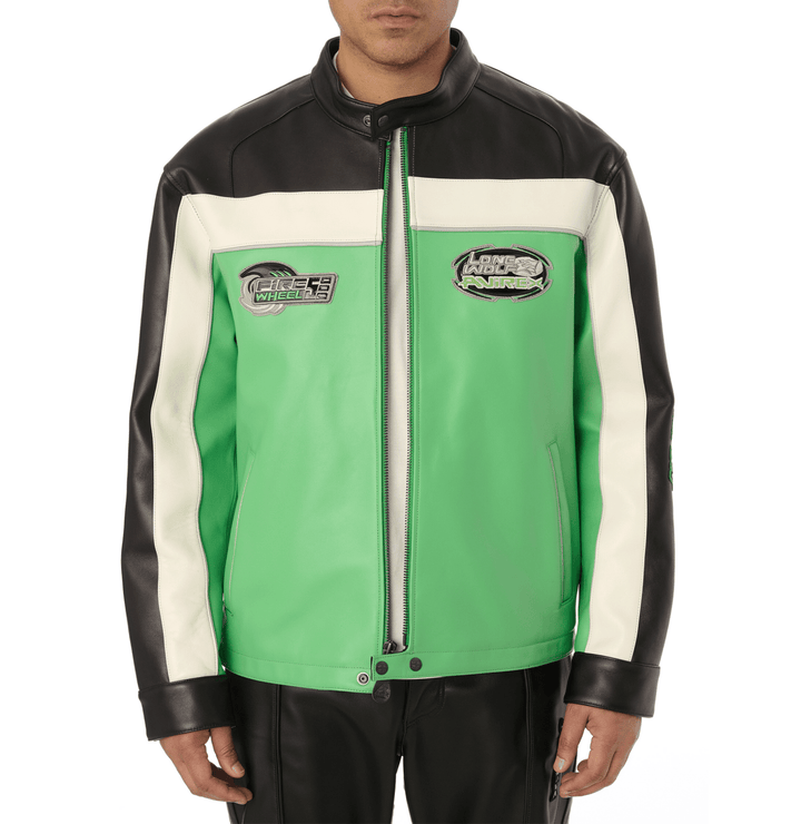 LONE WOLF RACER JACKET - LIME GREEN - XS - LONE WOLF RACER JACKET - Tatoo Tee