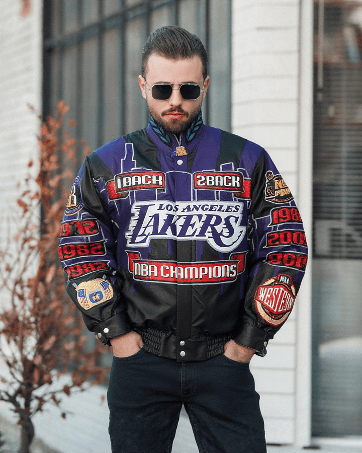 Los Angeles Lakers 2001 Championship Genuine Leather Jacket - XS - Los Angeles Lakers 2001 Championship Genuine Leather Jacket - Tatoo Tee