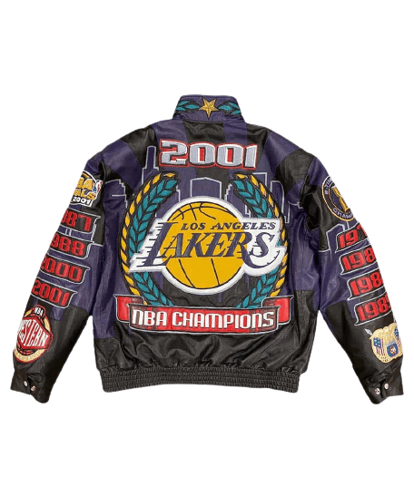 Los Angeles Lakers 2001 Championship Genuine Leather Jacket - XS - Los Angeles Lakers 2001 Championship Genuine Leather Jacket - Tatoo Tee