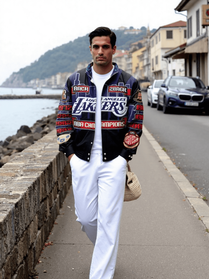 Los Angeles Lakers 2001 Championship Genuine Leather Jacket - XS - Los Angeles Lakers 2001 Championship Genuine Leather Jacket - Tatoo Tee