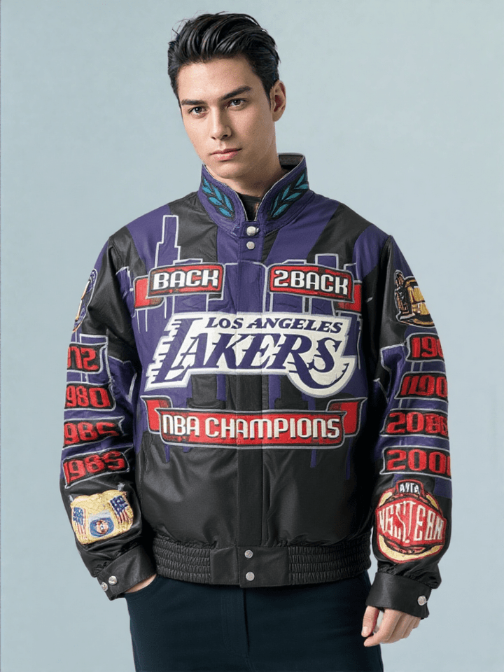 Los Angeles Lakers 2001 Championship Genuine Leather Jacket - XS - Los Angeles Lakers 2001 Championship Genuine Leather Jacket - Tatoo Tee