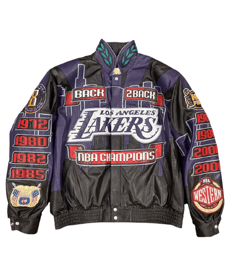 Los Angeles Lakers 2001 Championship Genuine Leather Jacket - XS - Los Angeles Lakers 2001 Championship Genuine Leather Jacket - Tatoo Tee