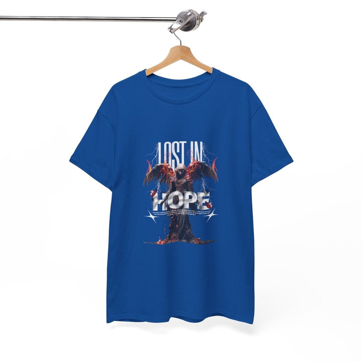 Lost in Hope Unisex Heavy Cotton Tee - Bold Graphic Tee for Inspirational Vibes - Purple - S - Lost in Hope Unisex Heavy Cotton Tee - Bold Graphic Tee for Inspirational Vibes - Tatoo Tee