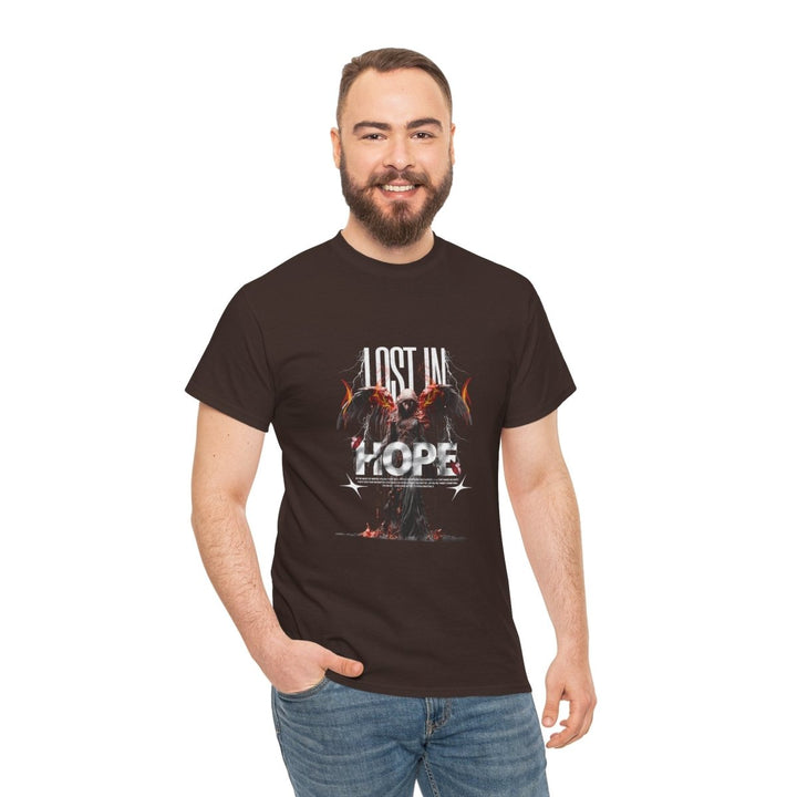 Lost in Hope Unisex Heavy Cotton Tee - Bold Graphic Tee for Inspirational Vibes - Purple - S - Lost in Hope Unisex Heavy Cotton Tee - Bold Graphic Tee for Inspirational Vibes - Tatoo Tee