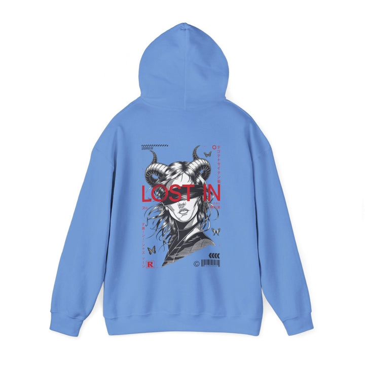 Lost in Vibes Unisex Hooded Sweatshirt - Royal - S - Lost in Vibes Unisex Hooded Sweatshirt - Tatoo Tee