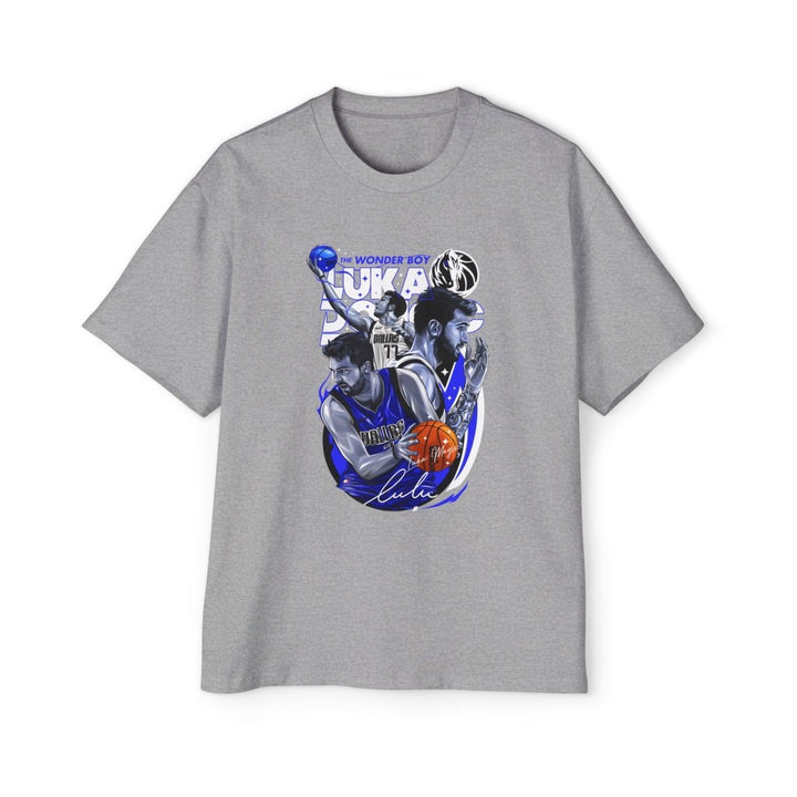 Luka Doncic Graphic Heavy Oversized Tee - Casual Sportswear for Basketball Fans - S - Athletic Heather - Luka Doncic Graphic Heavy Oversized Tee - Casual Sportswear for Basketball Fans - Tatoo Tee