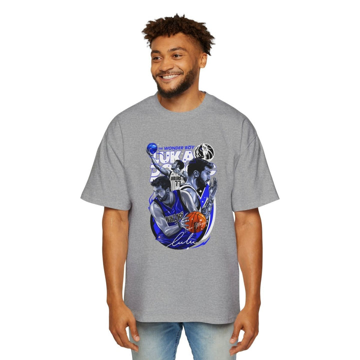 Luka Doncic Graphic Heavy Oversized Tee - Casual Sportswear for Basketball Fans - S - Athletic Heather - Luka Doncic Graphic Heavy Oversized Tee - Casual Sportswear for Basketball Fans - Tatoo Tee