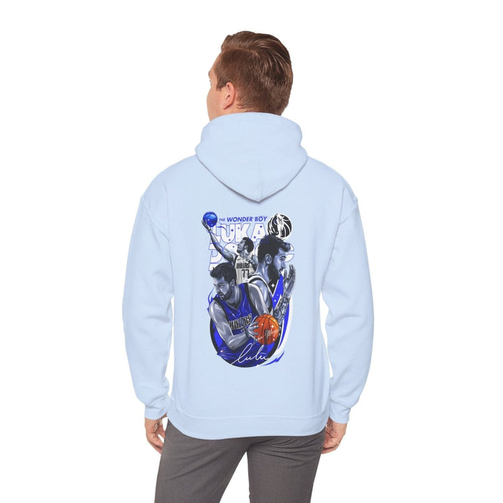 Luka Doncic Unisex Hooded Sweatshirt - NBA Star Apparel - Light Blue - S - Luka Doncic Unisex Hooded Sweatshirt - NBA Star Apparel - Tatoo Tee