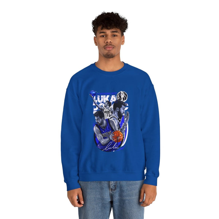 Luka Doncic Wonder Boy Crewneck Sweatshirt | Unisex Heavy Blend™ - S - Navy - Luka Doncic Wonder Boy Crewneck Sweatshirt | Unisex Heavy Blend™ - Tatoo Tee