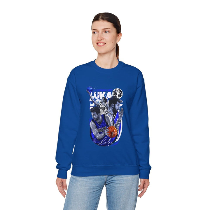 Luka Doncic Wonder Boy Crewneck Sweatshirt | Unisex Heavy Blend™ - S - Royal - Luka Doncic Wonder Boy Crewneck Sweatshirt | Unisex Heavy Blend™ - Tatoo Tee
