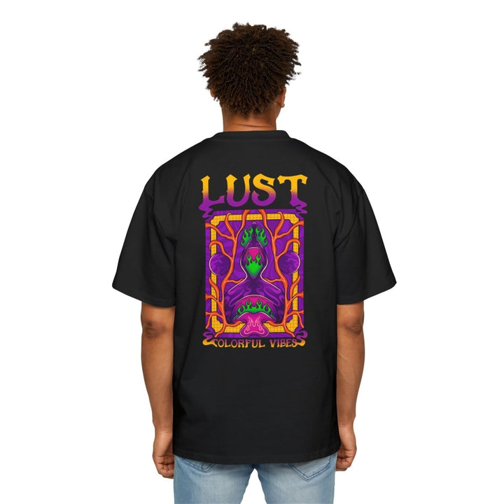 LUST Colorful Vibes Heavy Oversized Tee for Expressive Fashion - Navy - S - LUST Colorful Vibes Heavy Oversized Tee for Expressive Fashion - Tatoo Tee