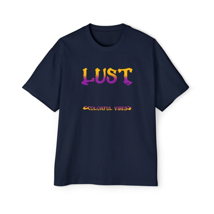 LUST Colorful Vibes Heavy Oversized Tee for Expressive Fashion - Navy - S - LUST Colorful Vibes Heavy Oversized Tee for Expressive Fashion - Tatoo Tee