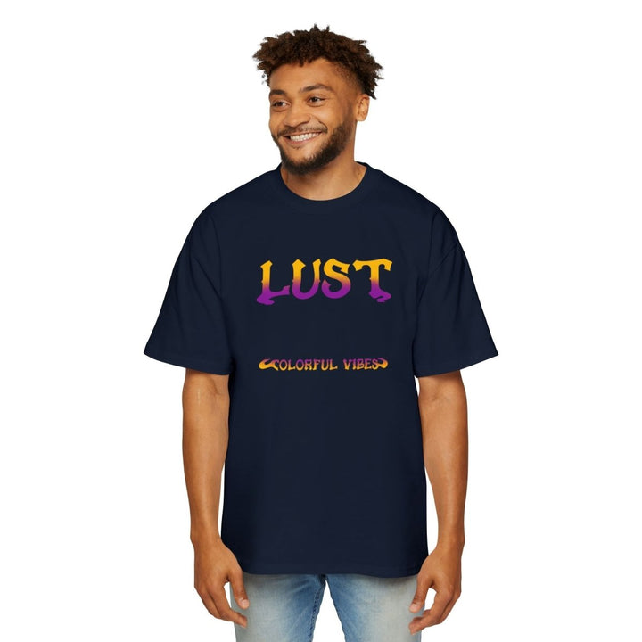 LUST Colorful Vibes Heavy Oversized Tee for Expressive Fashion - Navy - S - LUST Colorful Vibes Heavy Oversized Tee for Expressive Fashion - Tatoo Tee