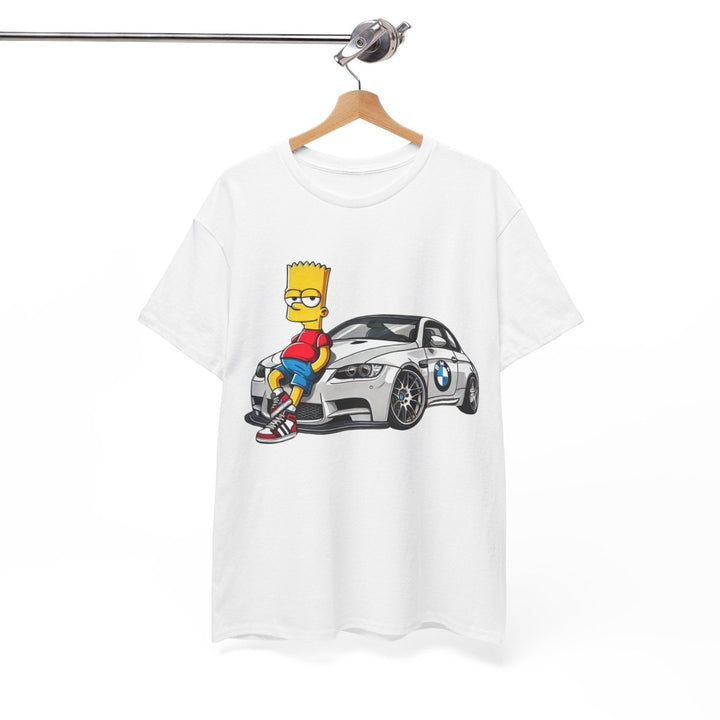 Luxury Car Bart Simpson Unisex Heavy Cotton Tee - Azalea - S - Luxury Car Bart Simpson Unisex Heavy Cotton Tee - Tatoo Tee