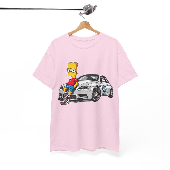 Luxury Car Bart Simpson Unisex Heavy Cotton Tee - Azalea - S - Luxury Car Bart Simpson Unisex Heavy Cotton Tee - Tatoo Tee