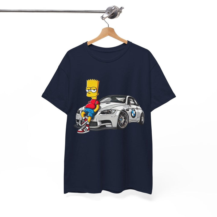 Luxury Car Bart Simpson Unisex Heavy Cotton Tee - Azalea - S - Luxury Car Bart Simpson Unisex Heavy Cotton Tee - Tatoo Tee