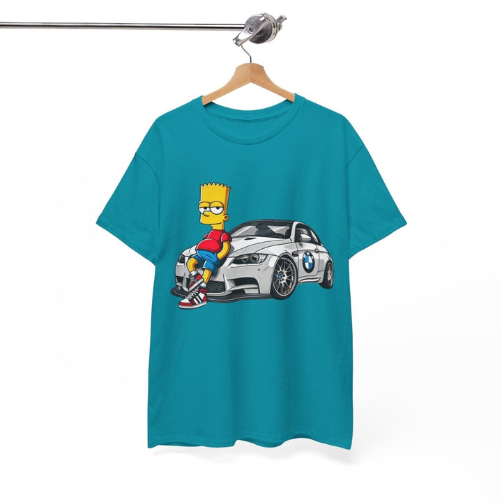 Luxury Car Bart Simpson Unisex Heavy Cotton Tee - Azalea - S - Luxury Car Bart Simpson Unisex Heavy Cotton Tee - Tatoo Tee
