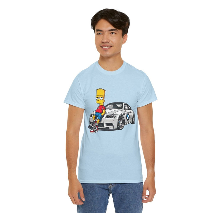 Luxury Car Bart Simpson Unisex Heavy Cotton Tee - Azalea - S - Luxury Car Bart Simpson Unisex Heavy Cotton Tee - Tatoo Tee