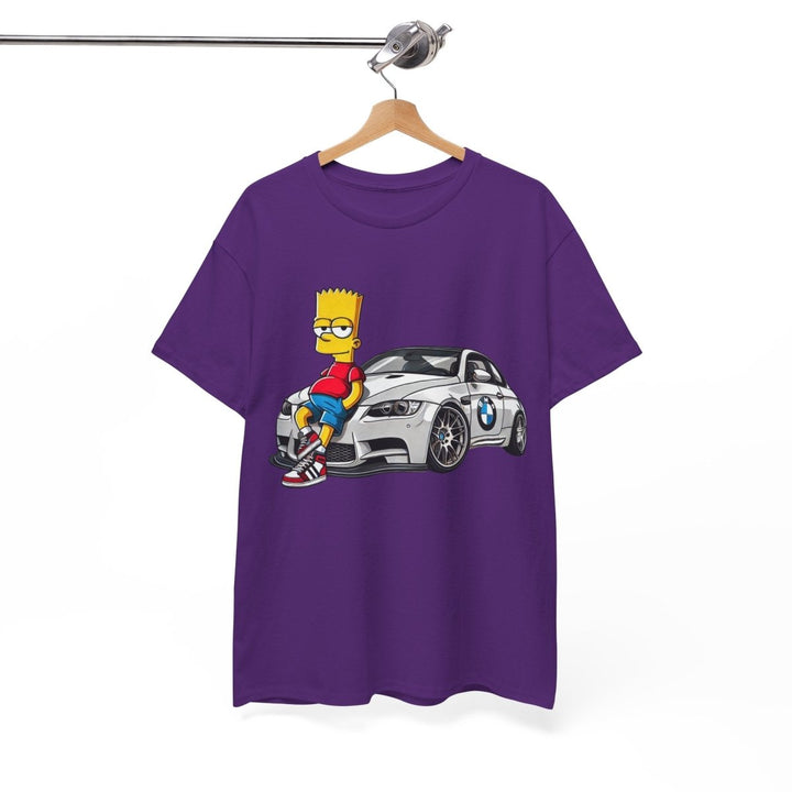 Luxury Car Bart Simpson Unisex Heavy Cotton Tee - Azalea - S - Luxury Car Bart Simpson Unisex Heavy Cotton Tee - Tatoo Tee