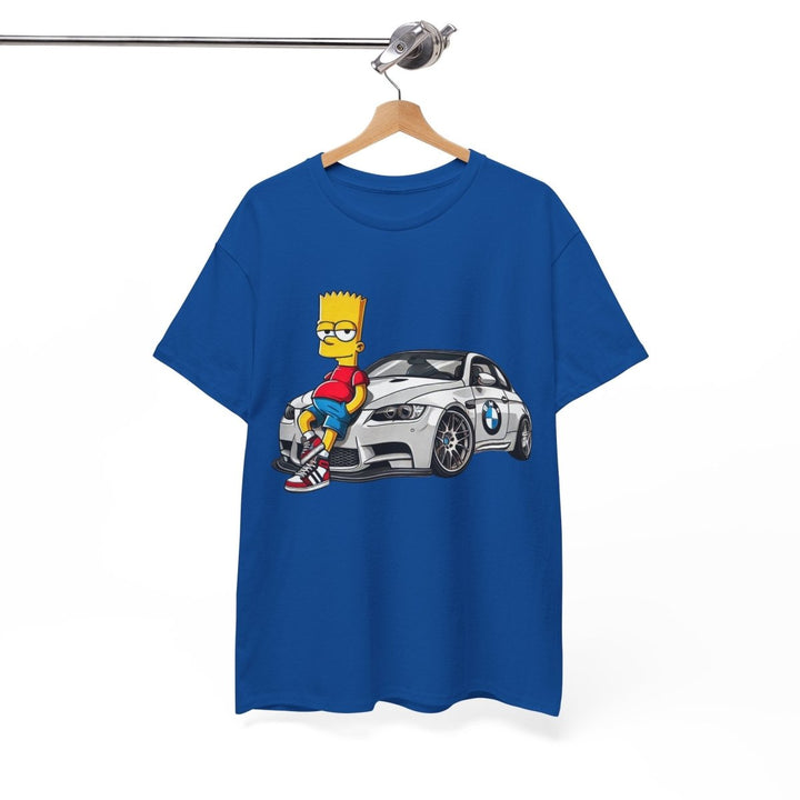 Luxury Car Bart Simpson Unisex Heavy Cotton Tee - Azalea - S - Luxury Car Bart Simpson Unisex Heavy Cotton Tee - Tatoo Tee