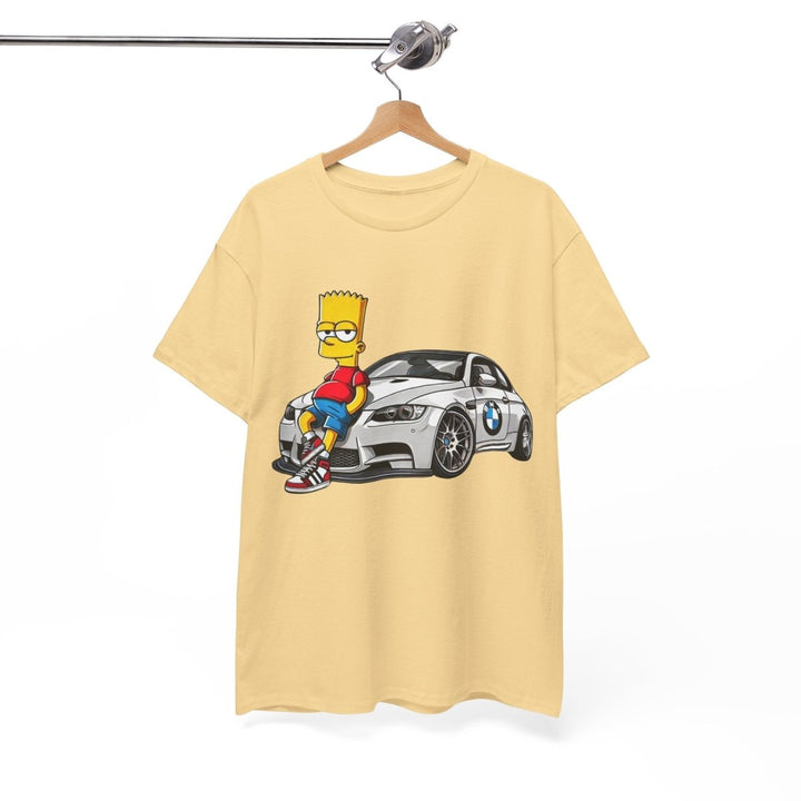 Luxury Car Bart Simpson Unisex Heavy Cotton Tee - Azalea - S - Luxury Car Bart Simpson Unisex Heavy Cotton Tee - Tatoo Tee