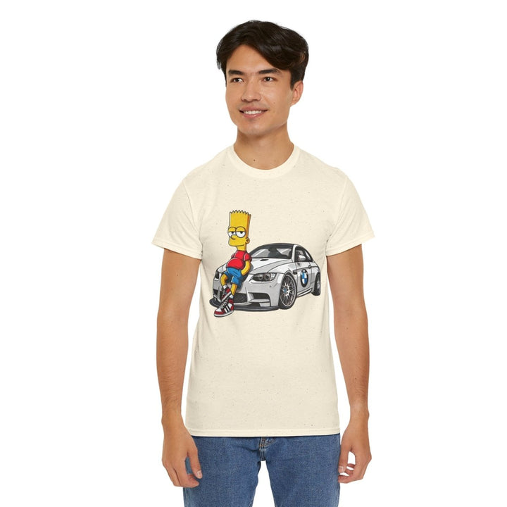 Luxury Car Bart Simpson Unisex Heavy Cotton Tee - Azalea - S - Luxury Car Bart Simpson Unisex Heavy Cotton Tee - Tatoo Tee