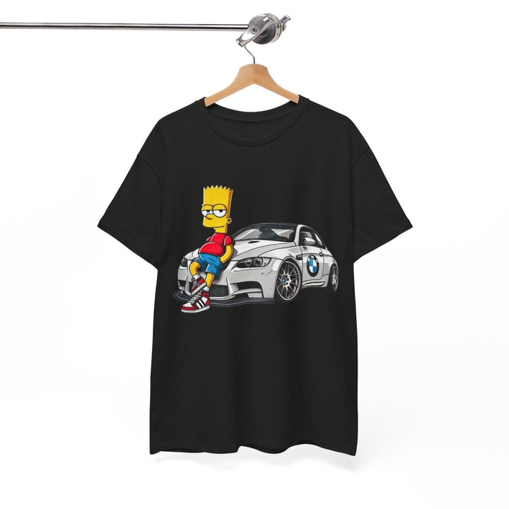 Luxury Car Bart Simpson Unisex Heavy Cotton Tee - Azalea - S - Luxury Car Bart Simpson Unisex Heavy Cotton Tee - Tatoo Tee