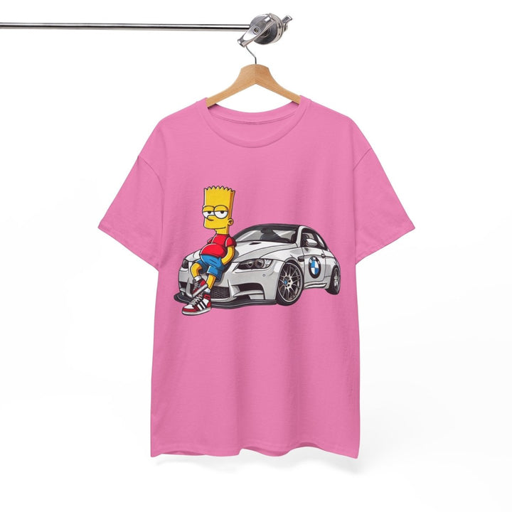 Luxury Car Bart Simpson Unisex Heavy Cotton Tee - Azalea - S - Luxury Car Bart Simpson Unisex Heavy Cotton Tee - Tatoo Tee
