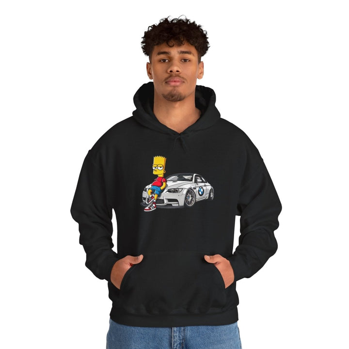 Luxury Car Bart Simpson Unisex Hoodie - Black - S - Luxury Car Bart Simpson Unisex Hoodie - Tatoo Tee
