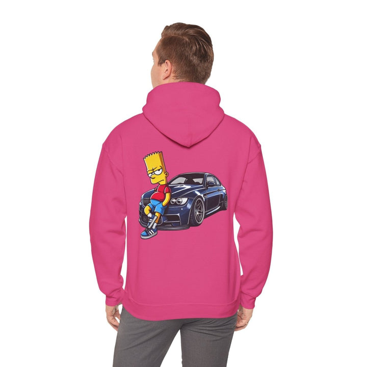 Luxury Car Bart Simpson Unisex Hoodie - Red - S - Luxury Car Bart Simpson Unisex Hoodie - Tatoo Tee