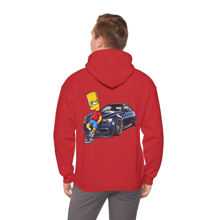 Luxury Car Bart Simpson Unisex Hoodie - Red - S - Luxury Car Bart Simpson Unisex Hoodie - Tatoo Tee