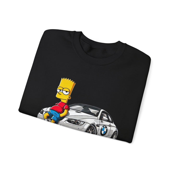 Luxury Car Bart Simpson Unisex Sweatshirt - S - Antique Cherry Red - Luxury Car Bart Simpson Unisex Sweatshirt - Tatoo Tee