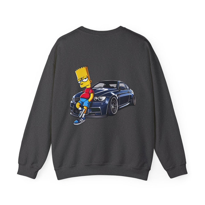 Luxury Car Bart Simpson Unisex Sweatshirt - S - Antique Cherry Red - Luxury Car Bart Simpson Unisex Sweatshirt - Tatoo Tee