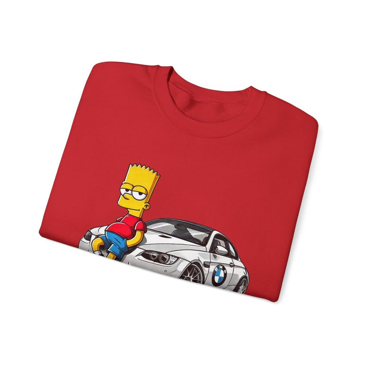 Luxury Car Bart Simpson Unisex Sweatshirt - S - Antique Cherry Red - Luxury Car Bart Simpson Unisex Sweatshirt - Tatoo Tee