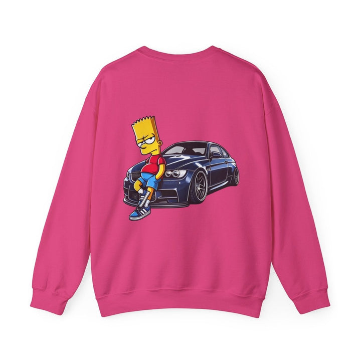 Luxury Car Bart Simpson Unisex Sweatshirt - S - Antique Cherry Red - Luxury Car Bart Simpson Unisex Sweatshirt - Tatoo Tee