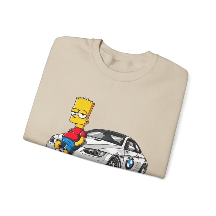 Luxury Car Bart Simpson Unisex Sweatshirt - S - Antique Cherry Red - Luxury Car Bart Simpson Unisex Sweatshirt - Tatoo Tee