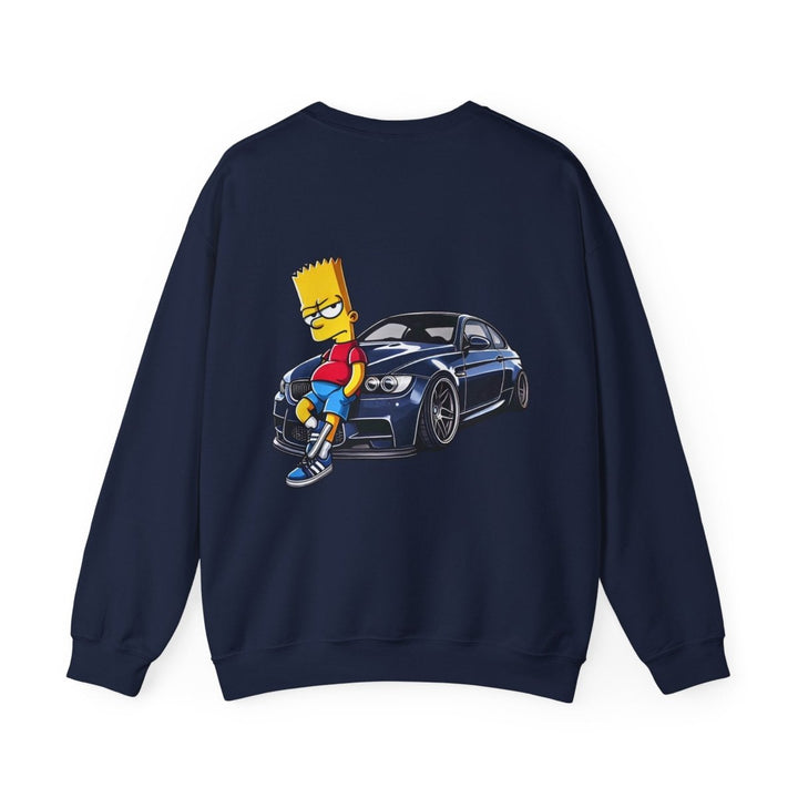 Luxury Car Bart Simpson Unisex Sweatshirt - S - Antique Cherry Red - Luxury Car Bart Simpson Unisex Sweatshirt - Tatoo Tee