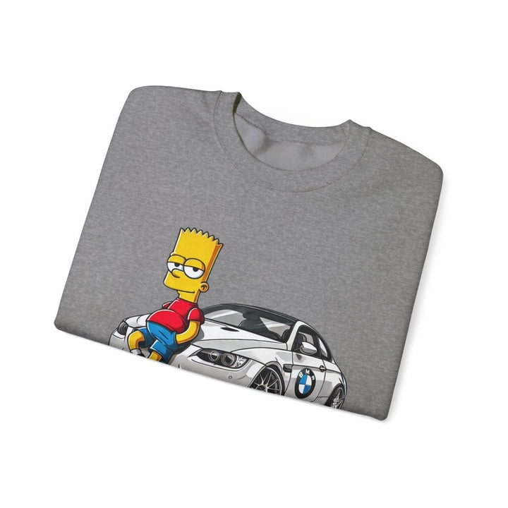 Luxury Car Bart Simpson Unisex Sweatshirt - S - Antique Cherry Red - Luxury Car Bart Simpson Unisex Sweatshirt - Tatoo Tee