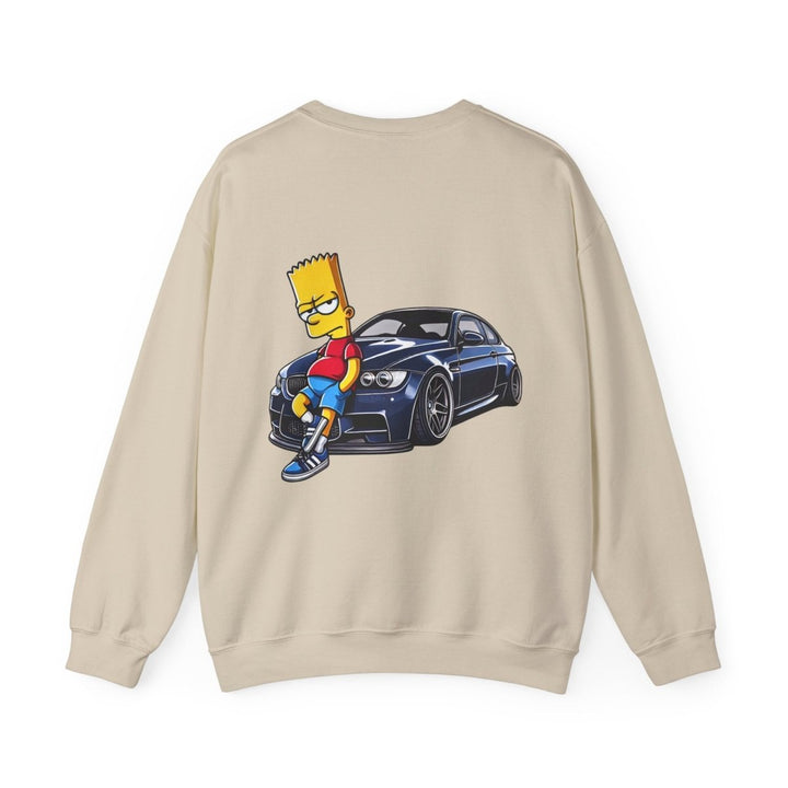 Luxury Car Bart Simpson Unisex Sweatshirt - S - Antique Cherry Red - Luxury Car Bart Simpson Unisex Sweatshirt - Tatoo Tee