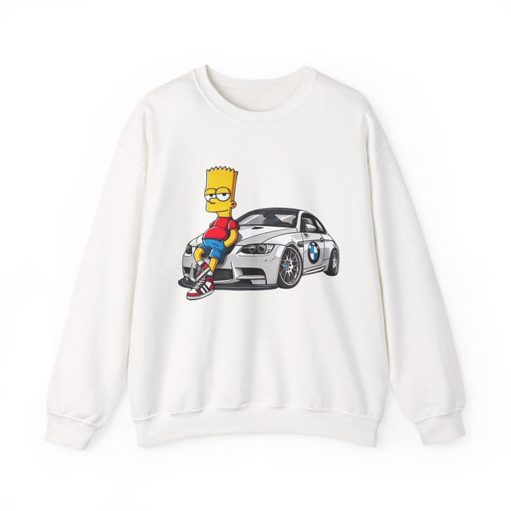Luxury Car Bart Simpson Unisex Sweatshirt - S - Antique Cherry Red - Luxury Car Bart Simpson Unisex Sweatshirt - Tatoo Tee