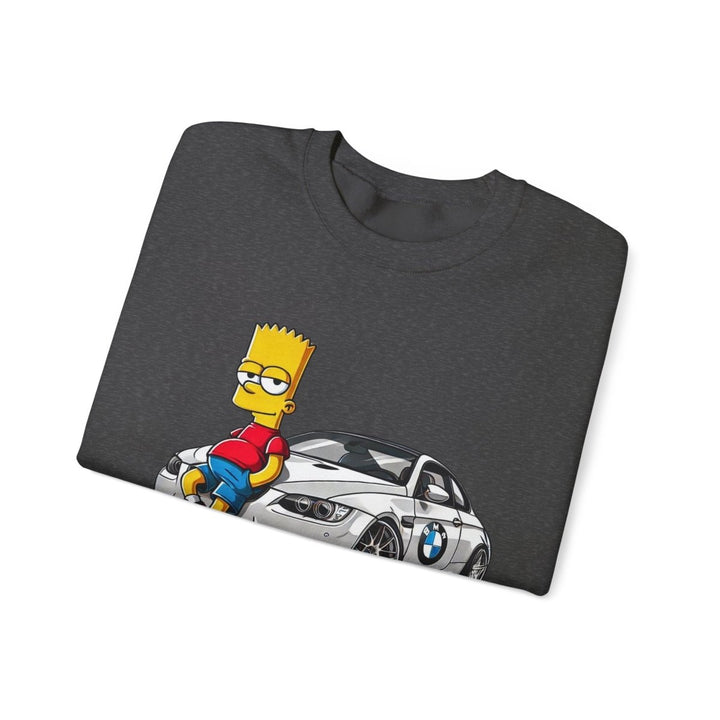 Luxury Car Bart Simpson Unisex Sweatshirt - S - Antique Cherry Red - Luxury Car Bart Simpson Unisex Sweatshirt - Tatoo Tee