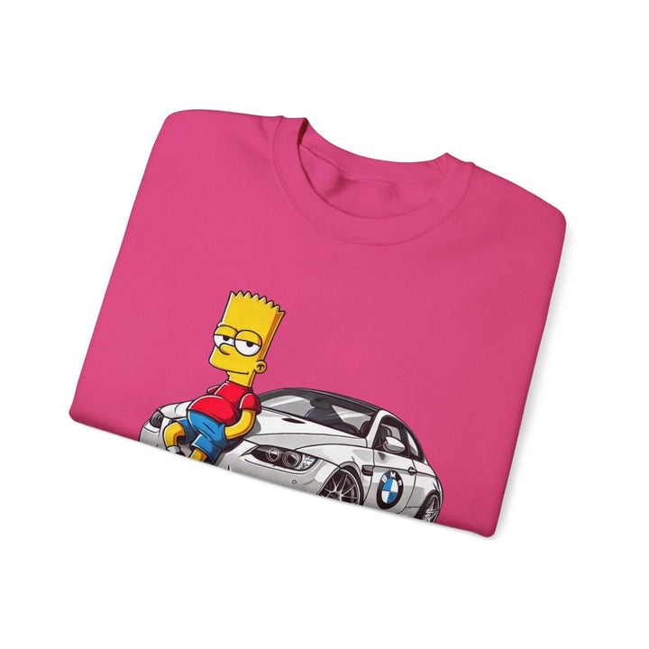 Luxury Car Bart Simpson Unisex Sweatshirt - S - Antique Cherry Red - Luxury Car Bart Simpson Unisex Sweatshirt - Tatoo Tee