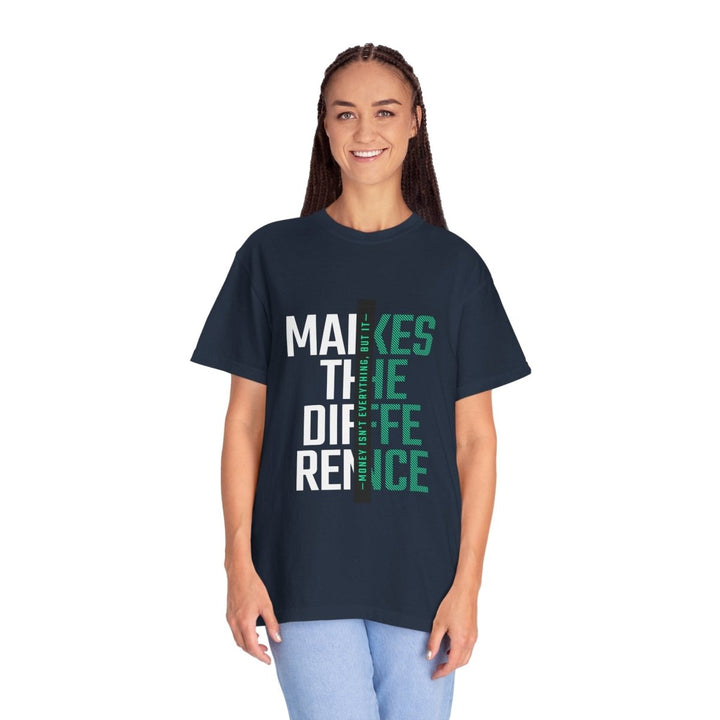 Make a Difference T-Shirt, Motivational Tee, Unisex Cotton Shirt - Navy - S - Make a Difference T-Shirt, Motivational Tee, Unisex Cotton Shirt - Tatoo Tee
