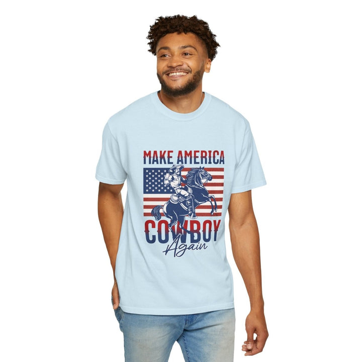 Make America Cowboy Again Unisex T-Shirt, Western Tee, Casual Wear, Rodeo Apparel - Blossom - S - Make America Cowboy Again Unisex T-Shirt, Western Tee, Casual Wear, Rodeo Apparel - Tatoo Tee