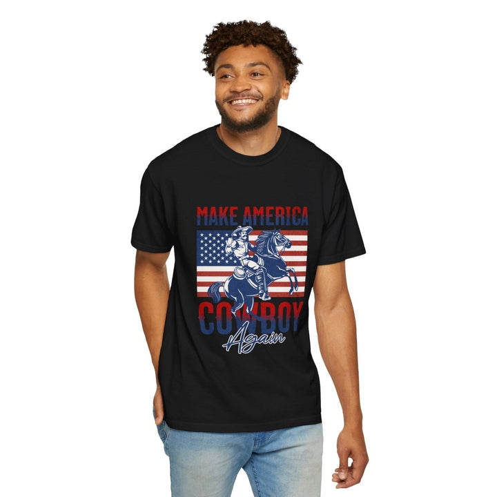 Make America Cowboy Again Unisex T-Shirt, Western Tee, Casual Wear, Rodeo Apparel - Blossom - S - Make America Cowboy Again Unisex T-Shirt, Western Tee, Casual Wear, Rodeo Apparel - Tatoo Tee