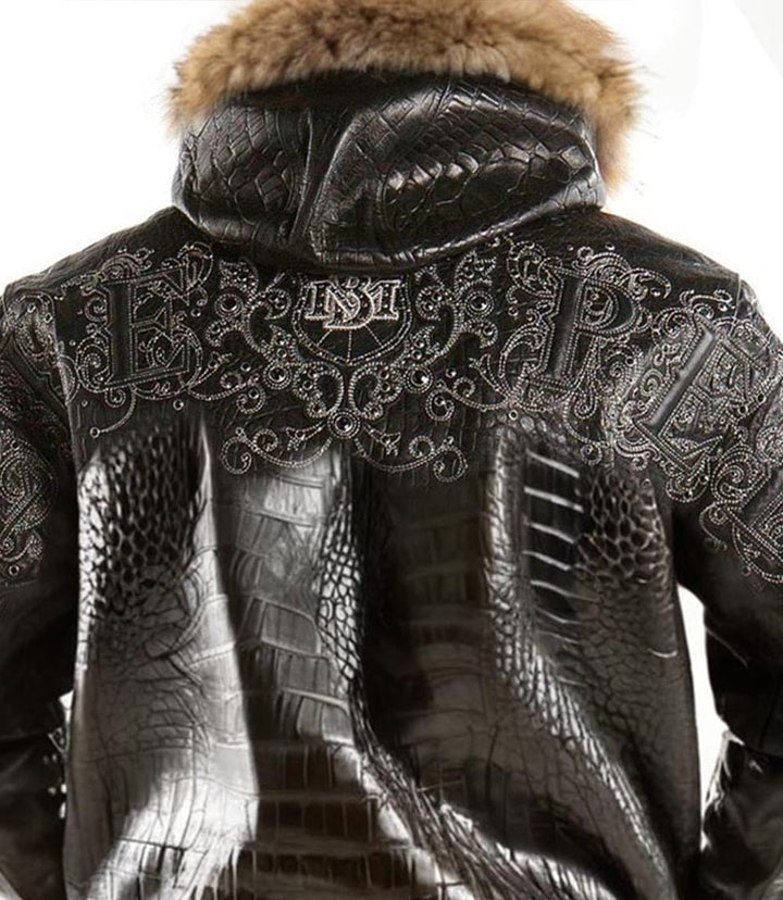 MB Black Leather Jacket with Hood - XXS - MB Black Leather Jacket with Hood - Tatoo Tee